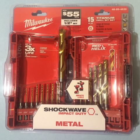 Shockwave Titanium Drill Bit Set 15 PC.