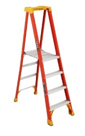 TYPE 1A, 300#, 4' FT FIBERGLASS PINNACLE PRO PLATFORM LADDER